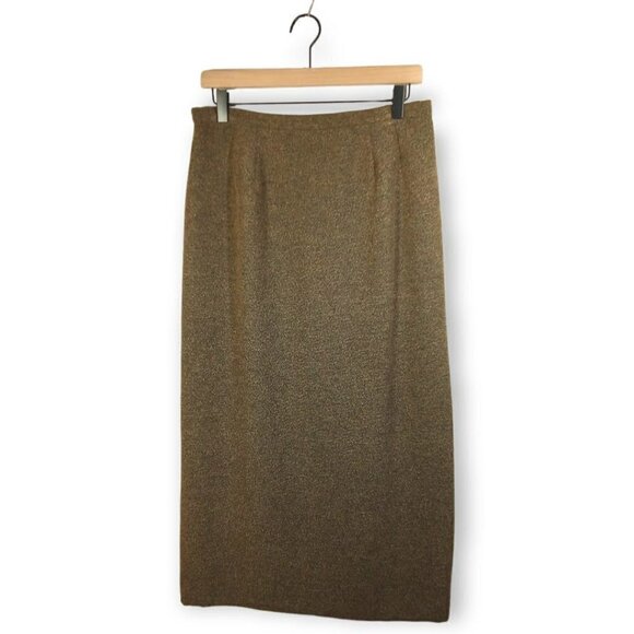 𝅺le Suit Petite Tweed Rayon Midi Skirt Size 12P - Picture 1 of 3